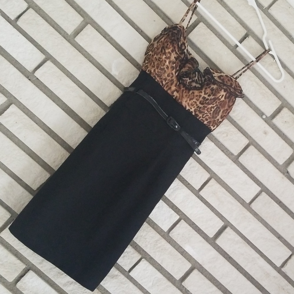 Leopard and black dress